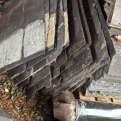 Antique roof slates capping ridge tiles etc.
