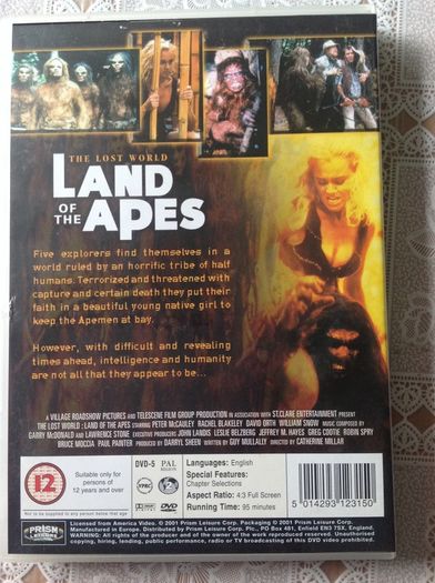 The Lost World : Land of the Apes.  DVD.
