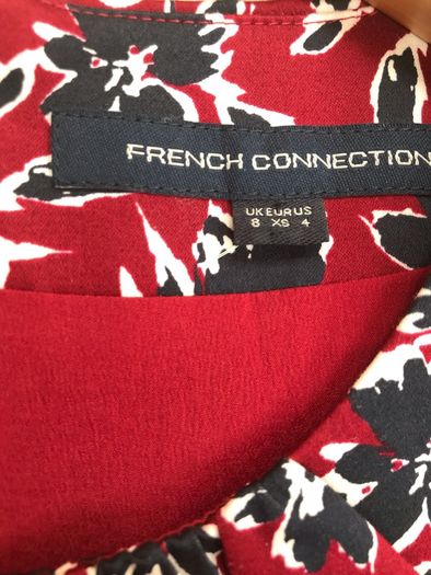Size 8 Dark Red/ Navy/Cream Dress by French Connection