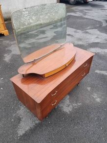 Mid Century Vanity Dresser with Mirror