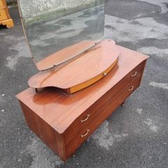 Mid Century Vanity Dresser with Mirror