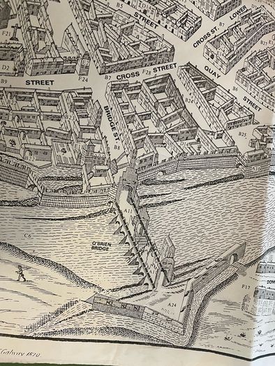 Facsimile reproduction of 19th century Galway map