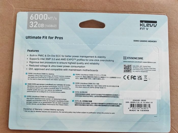 Ram Ddr 5 32 Gb 6000 Mhz Cl28