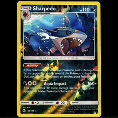Sharpedo 82/149 Reverse Holo Rare Trainer Sun and Moon Base Set Pokemon Card