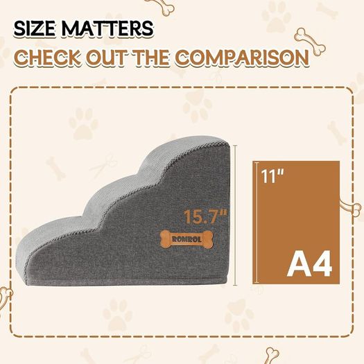 3-Step Dog Stairs for Bed and Sofa Non-Slip Pet Ramp - Brand New Sealed
