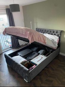 New Double And King Size Ottoman Gaslift Storage Beds. New Sprung Memory Foam Mattresses Instock Offering Free Delivery