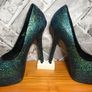 Steve Madden Dejavu Green/Blue Glitter Mermaid Scale Pattern Stiletto High Heel Shoes UK5 EUR38   S-E Image 5