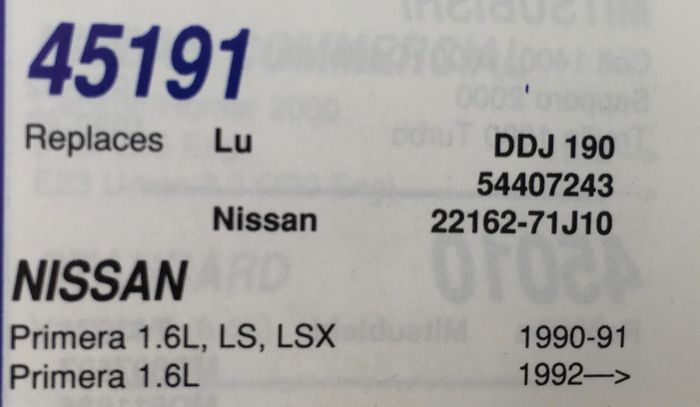 Nissan Primera Distributor cap 45191