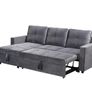 Grey velvet Corner Sofa Bed with Storage 215cm Image 3