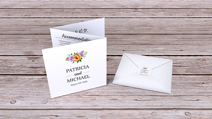 Floral Trifold Wedding Invites