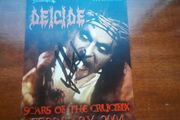 DEICIDE: Scars of the Crucifix  - Promo record release card (AUTOGRAPHED by Glen Benton)