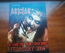 DEICIDE: Scars of the Crucifix  - Promo record release card (AUTOGRAPHED by Glen Benton)