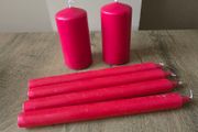 6 red candles Christmas
