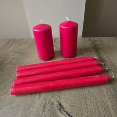 6 red candles Christmas