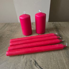 6 red candles Christmas