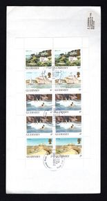 1980 Guernsey 50p Definitive Stamp Booklet Pane (ex SB31) Bailiwick Views Series First Day Cover (FDC)