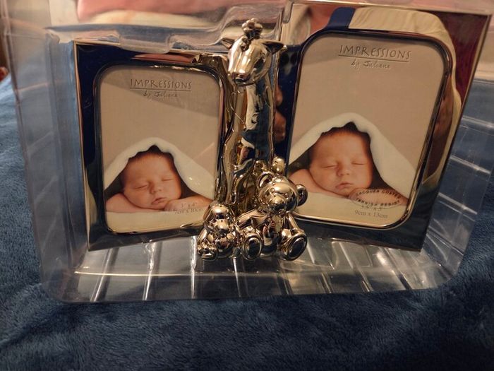 Double baby photo frame