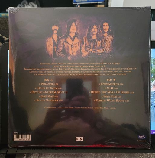 Black Sabbath "Live In Brussels, Belgium 1970" Sealed Vinyl Album