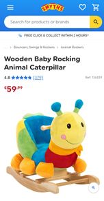Wooden Baby Rocking Animal Caterpillar