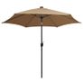 Parasol with LED Lights and Aluminium Pole 300 cm Taupe Image 3