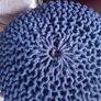 Navy knitted Footstool Image 6
