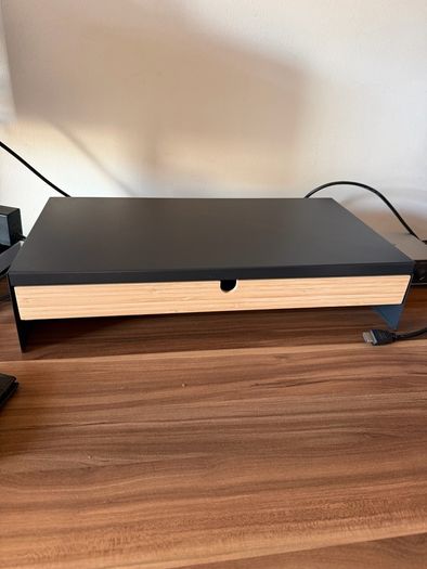 Office desk + office chair + monitor stand