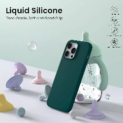 Liquid Silicone Case For Apple iPhone 14 Pro Max Luxury Thin Phone Cover Green
