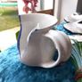 Curragh Pottery mug/cup stile  candle holder made in kildare cup mug ceramic  old blue floral Image 3