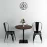 Bistro Table MDF and Steel Round 80x75 cm Dark Ash Image 4