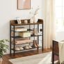 _shoe rack, shoe organizer for 14 pairs of shoes, for slippers, high heels, boots, in the entrance area, living room, bedroom, industrial style, vintage brown-black Image 3