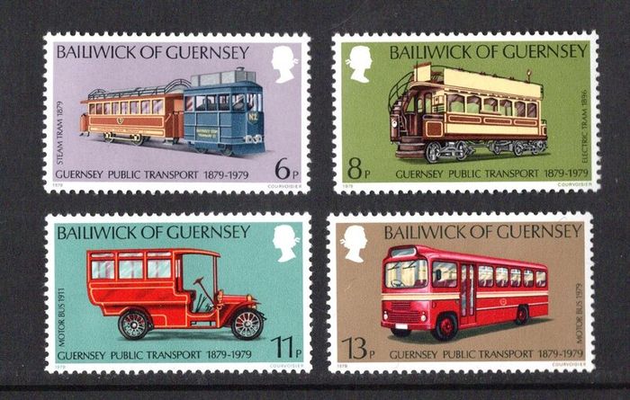 1979 Guernsey Public Transport Commemorative Stamps Mint Never Hinged (MNH)