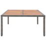 Garden Table Grey 200x150x74 cm Poly Rattan and Acacia Wood Image 5