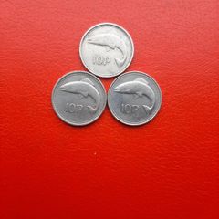 3 X 1990s Irish 10p