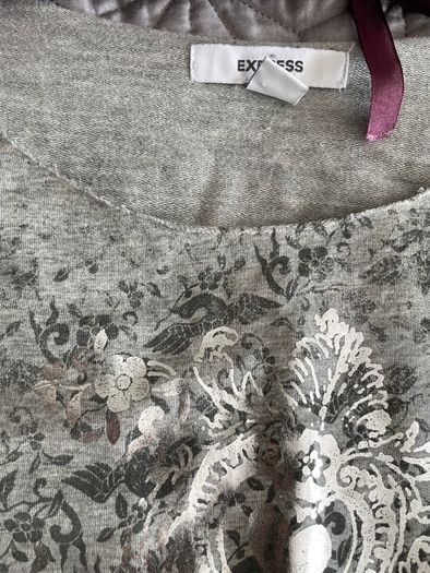 Vintage - Express Grey Sweatshirt - Silver Foil Design (Size S)
