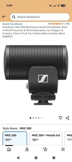 Sennheiser MKE200 Camera Microphone