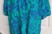 Blue and Green Tropical Top from Peacocks size 16