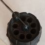 Vintage Brass Studded Carved Oak Barrel Cigarette Dispenser Image 3