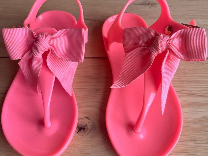 Country Road Neon Pink Bow Jelly girls sandals with bow EU24 BNWOT