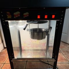 Commercial Popcorn Machine 5kg/hr Black with Heat Lamp