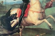 An Original Print from Picture Relics - Saint George Slaying the Dragon (1510) by Raphael