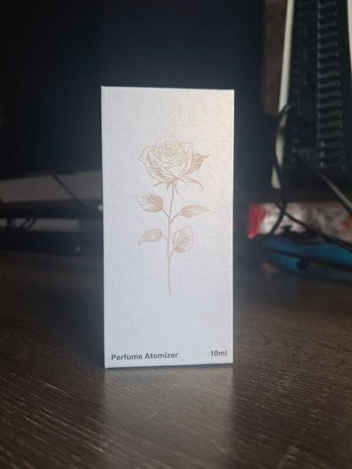 Infurture Brand New Luxury Refillable Perfume Atomizer  Gift Boxed Black Leather & Rose Gold
