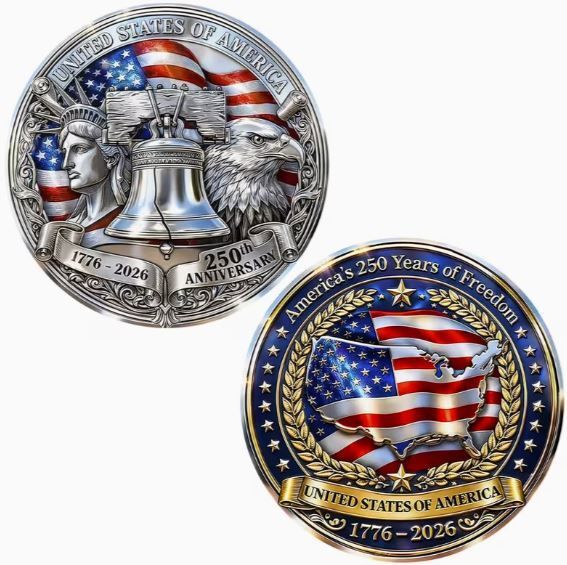 Commemorative Coin 250Th Anniversary USA Independence Day, New.