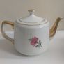 Fabulous 1950s Carrigaline Pottery Teapot with a Lovely Pink Carnation Motif with Gilt Handle, Spout and Lid Finial Image 4