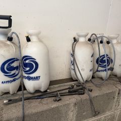 5 old pump bottles and parts