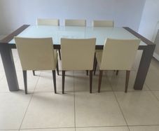 Calligaris glass table & 6 chairs