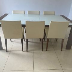 Calligaris glass table & 6 chairs