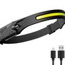 LED Sensor Headlamp USB Rechargeable Headlight Powerful Headlamp Waterproof Head Flashlight 6 Lighting Modes COB Work Light Fishing Hiking Cycling  Night Running Camping Image 2