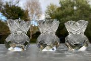 3 Vintage crystal candle holders