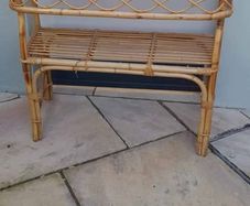 Mid century bamboo wicker console table