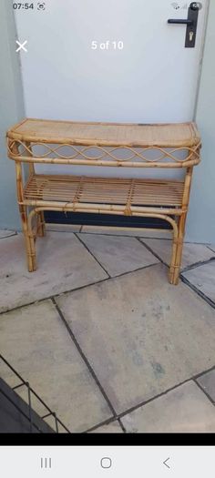 Mid century bamboo wicker console table